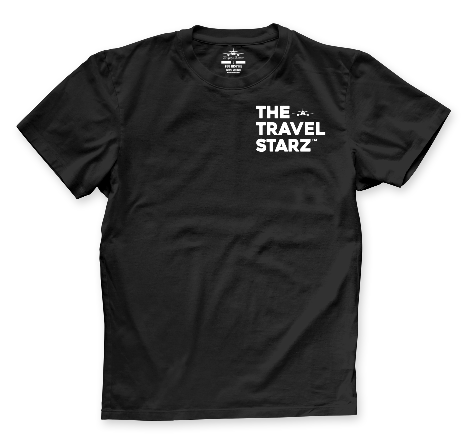 "THE TRAVEL STARZ" TEE     JET.BLACK