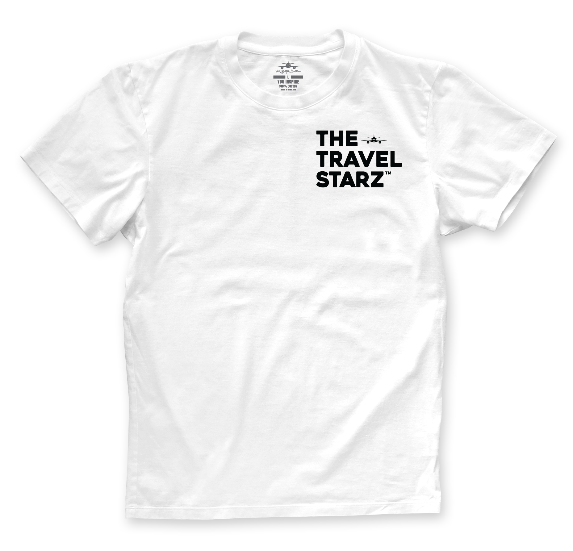 "THE TRAVEL STARZ" TEE  ALPINE.WHITE